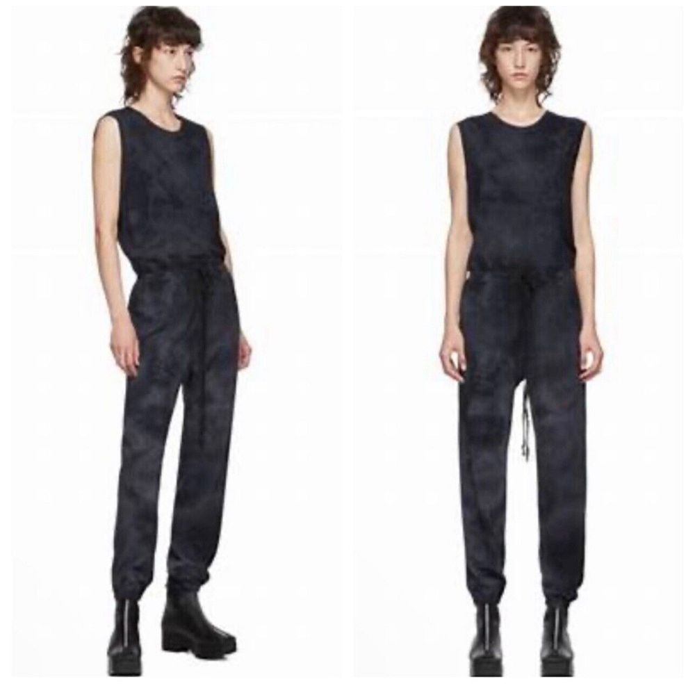 RAQUEL ALLEGRA Gray/Black Tie-Dye Cotton Jumpsuit Women's‎ Size XS Retail $350